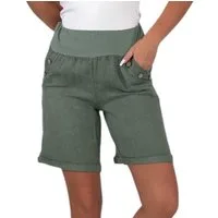 Mississhop Leinenhose 100 % Leinen Damen Shorts Leinenshorts Bermuda kurze Hose 280