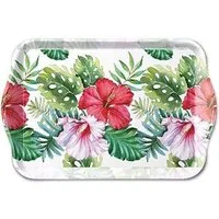 Ambiente Luxury Paper Products Tablett Serviertablett ca. 13 x 21 cm, Hibiskus Sommer Blumen Kollektion, Sommer Kollektion Hibiskus / Ideal als Geschenk