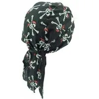 modAS Bandana, Unisex Multifunktionstuch Kopftuch Pirat Schwarz - Tuch mit Totenkopf-Print