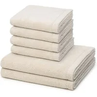 Cawö Handtuch Set Lifestyle, Walkfrottee (Spar-Set, 6-St), 4 X Handtuch 2 X Duschtuch im Set - Baumwolle - Saugstark