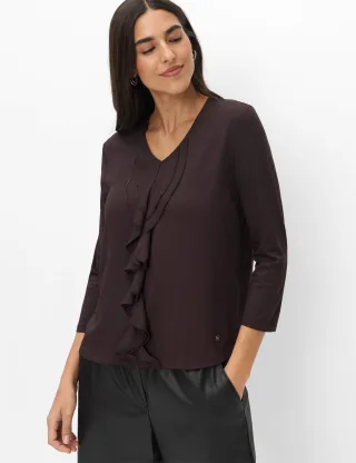 Brax Damen Shirt Style CLARISA M brunette, dunkelbraun, Gr. 42