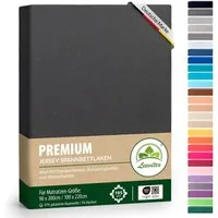 leevitex® Spannbettlaken Premium, verschiedene Größen, Stoffgewicht 195 g/m², 40 cm Steghöhe, Jersey-Elasthan, Gummizug: rundum, (1 Stück), verschiedene Farben, OEKO-TEX® STANDARD 100 zertifiziert