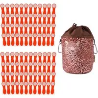 trendfinding Wäscheklammern 96 Wäscheklammern Orange-Weiß Edelstahl und 1 Klammerbeutel Leopard, Mit neuester Klammertechnik für empfindliche Wäsche