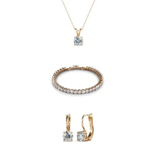 Runde Venus-Sets – Roségold und Kristall
