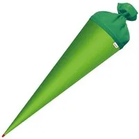 Roth Schultüte Basteltüte 70 cm, rund grün Einschulung Zuckertüte Rot(h)-Spitze Filz-Verschluss