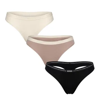 3er-Pack Damen Elastische Baumwoll-Tangas mit Logo 50510030