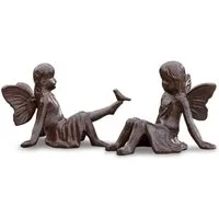 Mirabeau Dekofigur Deko-Figur 2er Set Papille antikbraun