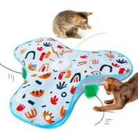 AIBISTAR Tier-Intelligenzspielzeug Interaktives Katzen-Spielzeug, Feder, Mausgeräusche, USB-C, Elektrisches Katzenspielzeug,Ideal für Kätzchen & erwachsene Katzen