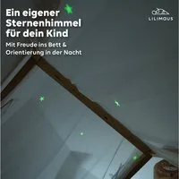 lilimaus Betthimmel Himmel für Hausbett mit leuchtenden Sternen - 1 Stoffbahn (1-tlg), leuchtende Sterne funkeln nachts sanft über dem Hausbett