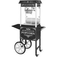 Royal Catering Popcornmaschine Popcornmaker mit Wagen 1500 W 5 kg/h schwarz Popcornautomat Teflon