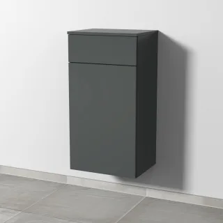 Sanipa 3way Mittelschrank mit 1 Auszug und 1 Wäschekorbklappe, Anthrazit-Matt, SM15422 SM15422