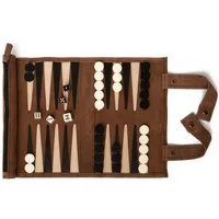 Sondergut Spiel Reise Backgammon zum Ausrollen - Farbe: MOCCA