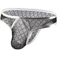 Lau-Fashion Tanga Männer Transparenter Netz String Fishnet Micro Unterwäsche Gay M/L
