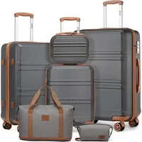 KONO Trolleyset Kombi-Set: Hartschalen-Koffer + Handgepäcktasche, (6 tlg)