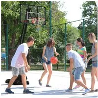 SPORTNOW Basketballständer höhenverstellbarer Basketballkorb und Erwachsene (Basketballanlage, 1-St., Basketballkorb), Schwarz, Stahl
