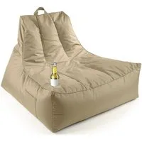 Lumaland Sitzsack Sitzsack-Lounge In-& Outdoor 380l beige, mit Flaschenhalter