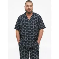 s.Oliver Kurzarmhemd Hemd Strukturierte Baumwollhemd mit All-over-Print