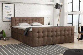 Boxspringbett Schlafzimmerbett ANKER 140x200cm in Stoff Preston Braun