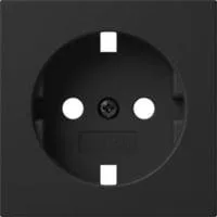 Abdeckung für Schutzkontaktsteckdose Typ F 16 Ampere 250 Volt System 55 schwarz (matt), Retail