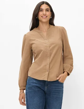 Brax Damen Bluse Style VIOLET walnut, hellbraun, Gr. 40