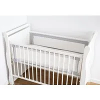 Loolay Bettnestchen GRAU/WEIß Mesh Bettumrandung atmungsaktiv für 120x60 140x70 Babybett, (luftdurchlässig, formstabil, elegant Netz Bett Schutz, 2-tlg. Babybett Umrandung aus 5 mm Mesh mit Klettverschluss), Scandi Look und Neutral Style fürs Kinderz
