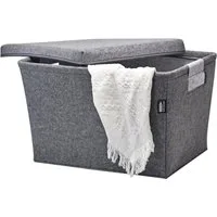 Tanndesign Wäschekorb Großer Wäschekorb 64L - Grau aus rPET Filz, mit Griffen und Deckel (2 St)