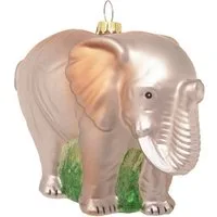 Krebs Glas Lauscha Christbaumschmuck Elephant, Grau, 12cm (1-tlg), Christbaumschmuck aus Glas, mundgeblasen, handgefertigt, Tierfigur