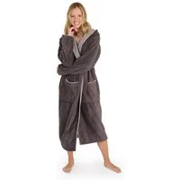 Blumtal Bademantel Damen, mit gefütterter Kapuze, Baumwolle, und samtigen Frottee-Velours, Oeko-TEX® Zertifiziert