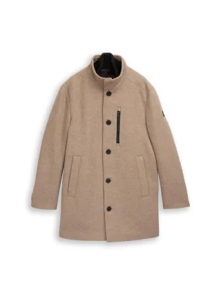 Tom Tailor - 2-in-1 Wollmantel mit abnehmbarem Einsatz mid beige melange twill - Gr. - XXXL