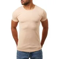 Young & Rich T-Shirt Herren Uni Basic rundhals Ausschnitt Unterziehshirt 1701 Rundhalsauschnitt unifarben kurzarm regular fit