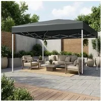 SONGMICS Pavillon 3 x 3m Pavillon für Garten, Faltzelt, mit 0 Seitenteilen, stabil, tragbar, Hof, Markt, Sonnenschutz
