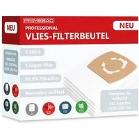 PRIMEBAG Staubsaugerbeutel 5 Vliesbeutel 5-Lagig für MENZER VCL/VCM 530 PRO kompatibel reißfest