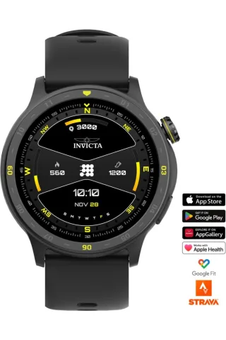 Invicta I-Tech 2 ITECH-001 Herren Uhr - Smartwatch Bewegung - Edelstahl mit schwarzem Zifferblatt - 45 mm