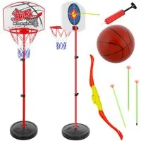 KRUZZEL Basketballkorb Basketball- und Schießstandspielset (Spar-Set, 1-St., Geschicklichkeitsspiel), Zielschießen mit Bogen und Körbe werfen