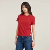 G-STAR T-Shirt G-Script Shiny R mit Ton-in-Ton Schriftzug