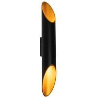 Qazqa Wandleuchte Organo, ohne Leuchtmittel, Warmweiß, QAZQA Wand­leuchte, gu10, Schwarz, Aluminium, Modern