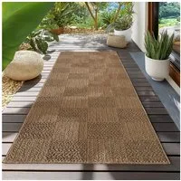Teppium Teppich Natürlicher Jute-Optik Outdoor-Stil, Rechteckig, Höhe: 5 mm, Indoor Outdoor Teppich Wetterfest 3D Optik Wohnzimmer Küchen Terrasse