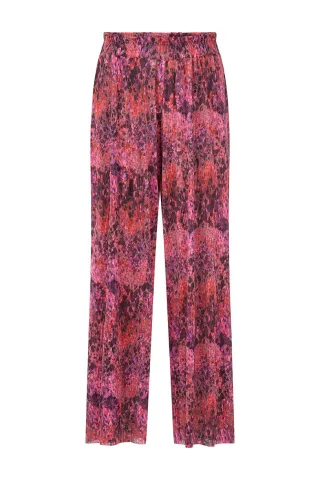 Rich & Royal - Dot Print Crinkled Pants mulberry - Gr. - L