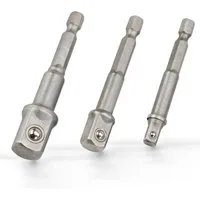 HASKYY Stecknuss Stecknuss Akkuschrauber-Adapter Set 3tlg. 1/4" 1/2" 3/8" 6-Kant Stecks