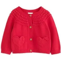 Next Strickjacke Baby Strickjacke mit Knopfleiste, Tasche und Herz (1-tlg)