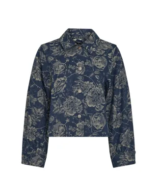 msch copenhagen - MSCHTita Shirt mid blue flower - Gr. - L