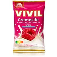 VIVIL Süßigkeit, Vivil Creme Life Himbeere fruchtige Lutschbonbons zuckerfrei 90g