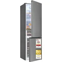 exquisit Kühl-/Gefrierkombination KGC380-115-NF-040A inoxlook, 200,5 cm hoch, 59,5 cm breit, Humidity Box für optimale Feuchtigkeitsregulierung & kein Abtauen mehr