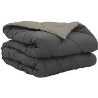 vidaXL Baumwollbettdecke Sommerdecke 220 x 155 cm Sommer 200 gsm Hellgrau und Anthrazit, Bezug: Mikrofaser