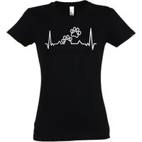 Youth Designz T-Shirt Heartbeat Hundepfoten Damen Shirt mit trendigem Frontprint