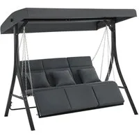 MCombo Hollywoodschaukel M MCombo Hollywoodschaukel Liegefunktion Gartenschaukel 3 Sitzer, 8018, 3,00-Sitzer, inkl. Sitzkissen, Wetterfest, UV-beständig, atmungsaktiv