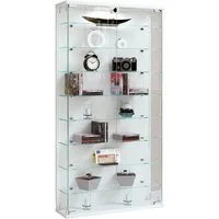 VCM Hängevitrine Wandvitrine Relas rahmenlose Türen und Glasböden, Glasvitrine hängend, Modern und platzsparend, Glasschrank