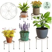 SURFOU Blumenständer 5er-Set Pflanzenständer Blumenhocker Pflanzenregal Blumenregal (aus Metall für Innen Außen Garten Pflanzen Blumentopf Ständer, für Pflanzentreppe Anti-Rost Eisen Display Rack), für Haus & Garten Dekoration
