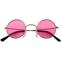 Metamorph Hippie-Kostüm Hippie Brille rosa - für Karneval Faschingskostüme