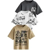 Next Langarmshirt Kurzarm-T-Shirts mit Grafik-Print im 3er-Pack (3-tlg)